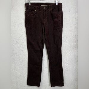 Lands End Corduroy Brown Pants 5 Pocket Mid Rise Straight Size 6